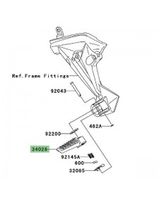 Repose-pieds arrière gauche Kawasaki Z1000 (2007-2009) | Réf. 340280004