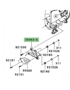 Platine repose-pieds avant gauche Kawasaki Z1000 (2007-2009) | Moto Shop 35