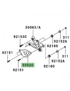 Protection de talon gauche Kawasaki Z1000 (2007-2009) | Réf. 550200237