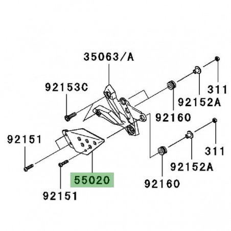 Protection de talon gauche Kawasaki Z1000 (2007-2009) | Réf. 550200237