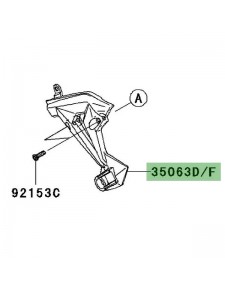 Platine repose-pieds arrière gauche Kawasaki Z1000 (2007-2009) | Moto Shop 35