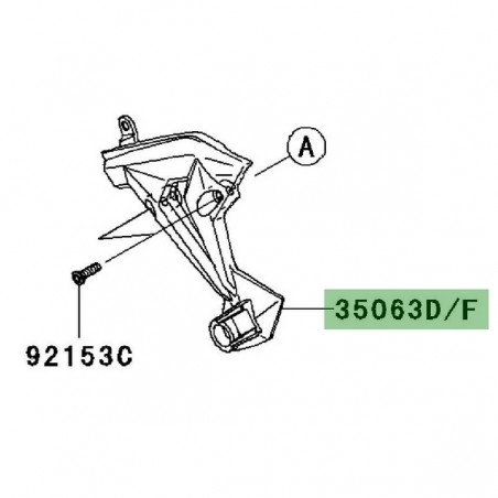 Platine repose-pieds arrière gauche Kawasaki Z1000 (2007-2009) | Moto Shop 35