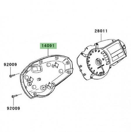 Dessous de compteur Kawasaki Z1000 (2007-2009) | Réf. 140910711