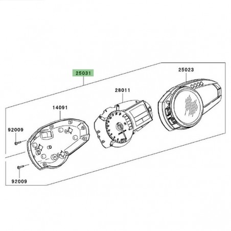 Bloc compteur Kawasaki Z1000 (2007-2009) | Moto Shop 35
