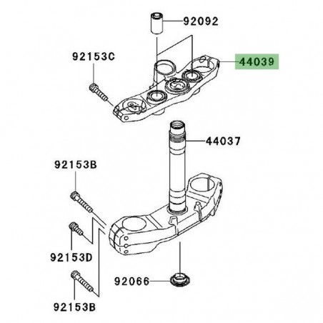 Té de fourche supérieur Kawasaki Z1000 (2007-2009) | Réf. 44039005511E