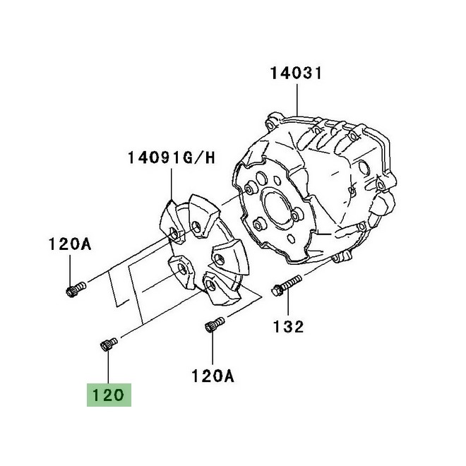 Vis M6x10 pour fixation de couvre carter d'alternateur Kawasaki Z1000 (2007-2009) | Réf. 120CC0610