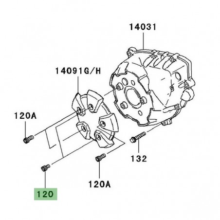 Vis M6x10 pour fixation de couvre carter d'alternateur Kawasaki Z1000 (2007-2009) | Réf. 120CC0610