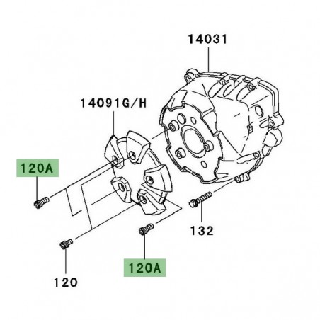 Vis M6x14 pour fixation de couvre carter d'alternateur Kawasaki Z1000 (2007-2009) | Réf. 120CC0614