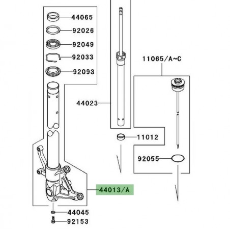 Tube de fourche gauche Kawasaki Z1000 (2003-2009) | Moto Shop 35