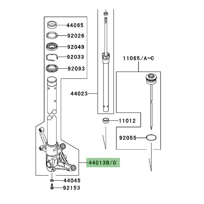 Tube de fourche gauche Kawasaki Z1000 ABS (2003-2009) | Moto Shop 35