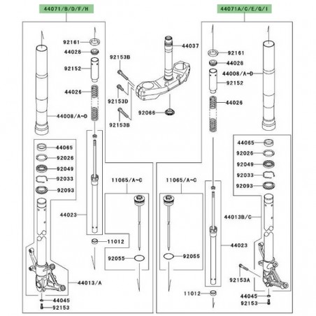 Bras de fourche Kawasaki Z1000 (2003-2009) | Moto Shop 35