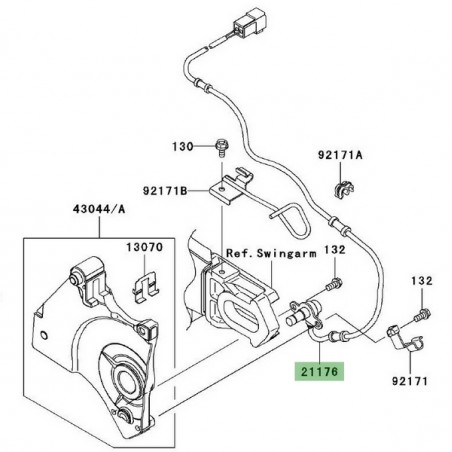 Câble ABS arrière Kawasaki Z1000 (2007-2009) | Réf. 211760084