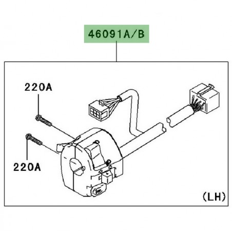Commodo gauche Kawasaki Z1000 (2007-2009) | Moto Shop 35