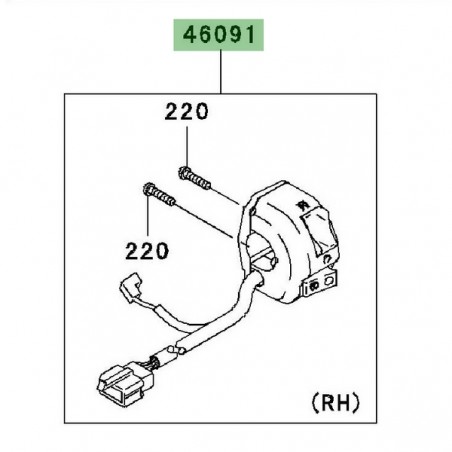 Commodo droit Kawasaki 460910081 | Moto Shop 35