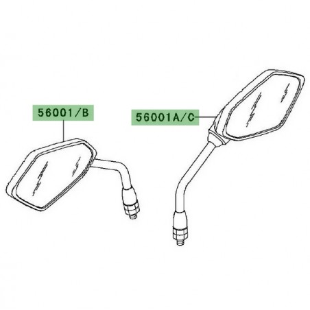 Rétroviseur d'origine Kawasaki Z1000 (2007-2009) | Moto Shop 35