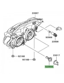 Ampoule H7 (12V/55W) optique avant Kawasaki Z1000 (2007-2009) | Réf. 920690053