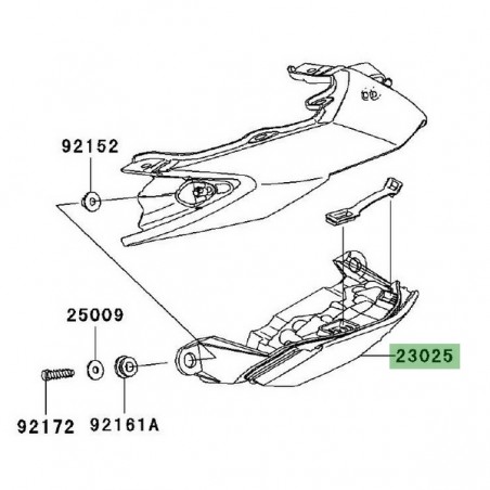 Feu arrière d'origine Kawasaki Z1000 (2007-2009) | Réf. 230250059