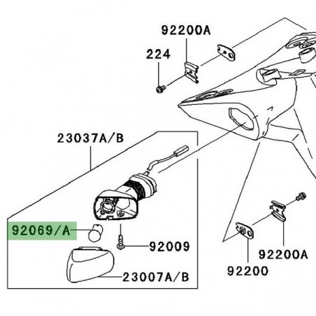 Ampoule (12V/21W) clignotants arrière Kawasaki Z1000 (2007-2009) | Moto Shop 35