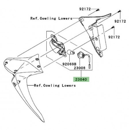 Clignotant avant gauche Kawasaki Z1000 (2007-2009) | Réf. 230400119
