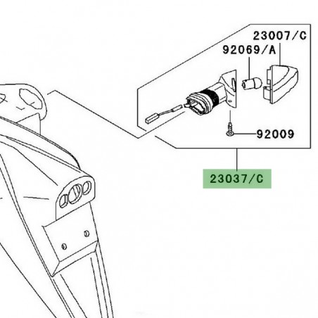 Clignotant arrière droit Kawasaki Z1000 (2007-2009) | Moto Shop 35