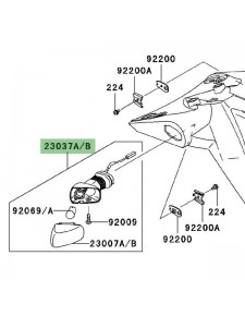 Clignotant arrière gauche Kawasaki Z1000 (2007-2009) | Moto Shop 35