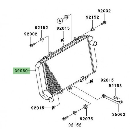 Radiateur Kawasaki Z1000 (2007-2009) | Réf. 390600034