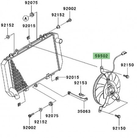 Ventilateur Kawasaki Z1000 (2007-2013) | Réf. 595020612