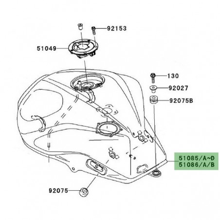 Réservoir à essence Kawasaki Z1000 (2007-2009) | Moto Shop 35