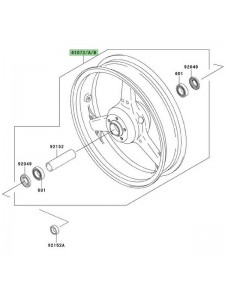 Jante avant d'origine Kawasaki Z1000 (2007-2009) | Moto Shop 35