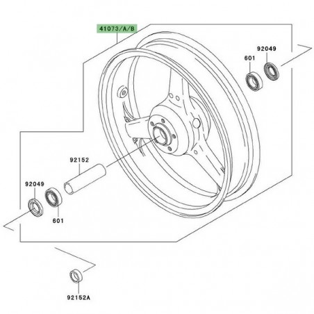 Jante avant d'origine Kawasaki Z1000 (2007-2009) | Moto Shop 35
