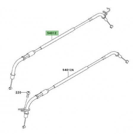 Câble d'ouverture des gaz Kawasaki Z1000 (2010-2013) | Réf. 540120303