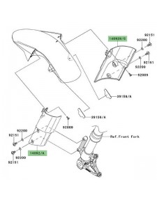 Flanc garde-boue avant Kawasaki Z1000 (2010-2013)