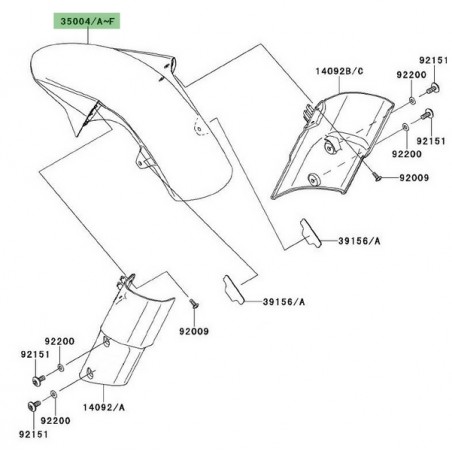 Garde-boue avant peint Kawasaki Z1000 (2010-2013) | Moto Shop 35