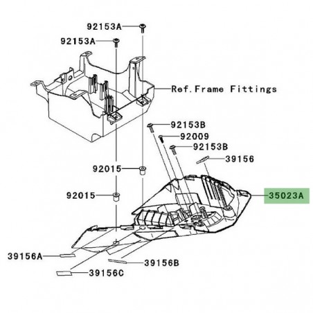 Passage de roue arrière Kawasaki Z1000 (2010-2013) | Réf. 350230189
