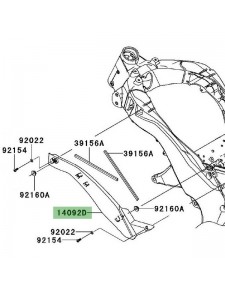 Cache latéral sous réservoir gauche Kawasaki Z1000 (2010-2013) | Réf. 1409200106Z