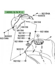 Habillage de réservoir peint Kawasaki Z1000 (2010-2013) | Moto Shop 35