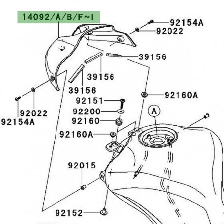 Habillage de réservoir peint Kawasaki Z1000 (2010-2013) | Moto Shop 35