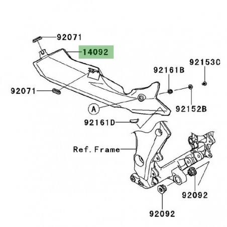 Protection latérale d'échappement Kawasaki Z1000 (2010-2013) | Réf. 140920150
