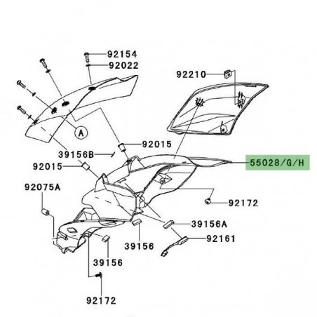 Tête de fourche peinte Kawasaki Z1000 (2010-2013) | Moto Shop 35