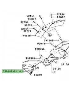 Flanc tête de fourche gauche Kawasaki Z1000 (2010-2013) | Moto Shop 35