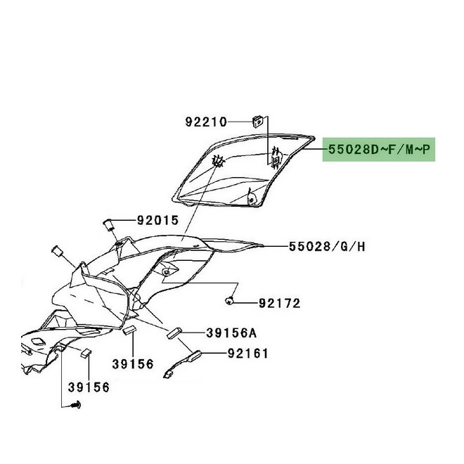 Flanc tête de fourche droit Kawasaki Z1000 (2010-2013) | Moto Shop 35