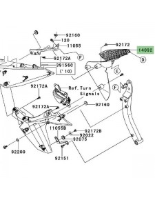 Intérieur écope de radiateur droite Kawasaki Z1000 (2010-2013) | Réf. 140920015