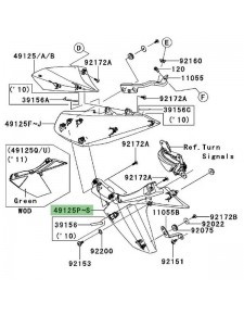 Écope de radiateur gauche partie inférieure Kawasaki Z1000 (2010-2013) | Moto Shop 35