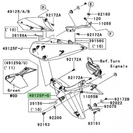 Écope de radiateur gauche partie inférieure Kawasaki Z1000 (2010-2013) | Moto Shop 35