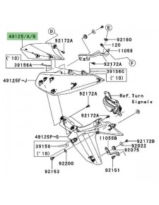 Écope de radiateur gauche partie supérieure Kawasaki Z1000 (2010-2013) | Moto Shop 35