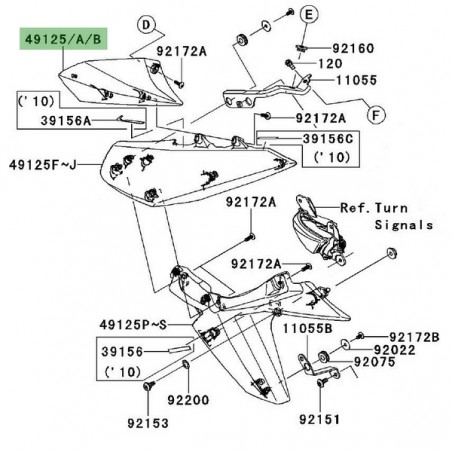 Écope de radiateur gauche partie supérieure Kawasaki Z1000 (2010-2013) | Moto Shop 35
