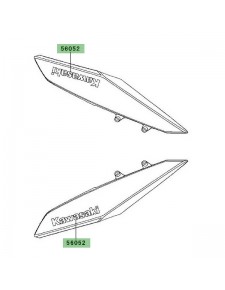 Autocollant "Kawasaki" écope de radiateur centrale Kawasaki Z1000 (2010-2013) | Moto Shop 35