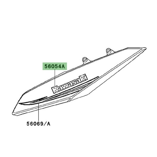 Autocollant "Kawasaki" écope de radiateur centrale Kawasaki Z1000 2011 (Vert - 17P) | Moto Shop 35