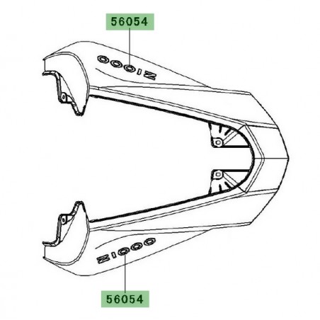 Autocollant "Z1000" coque arrière Kawasaki Z1000 (2010-2011) | Moto Shop 35