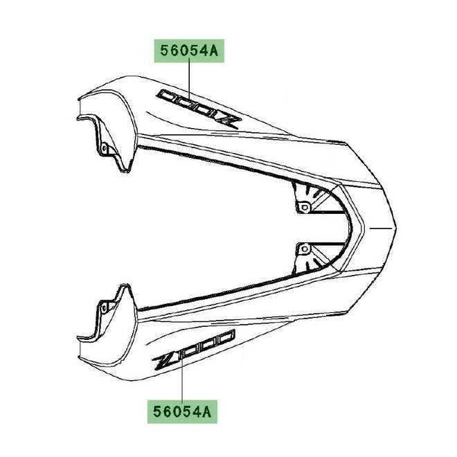 Autocollant "Z1000" coque arrière Kawasaki Z1000 (2012-2013) | Moto Shop 35
